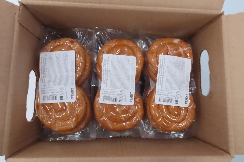 Колбаски Торнадо подкопченные, 60х0,1 кг, зам, шт