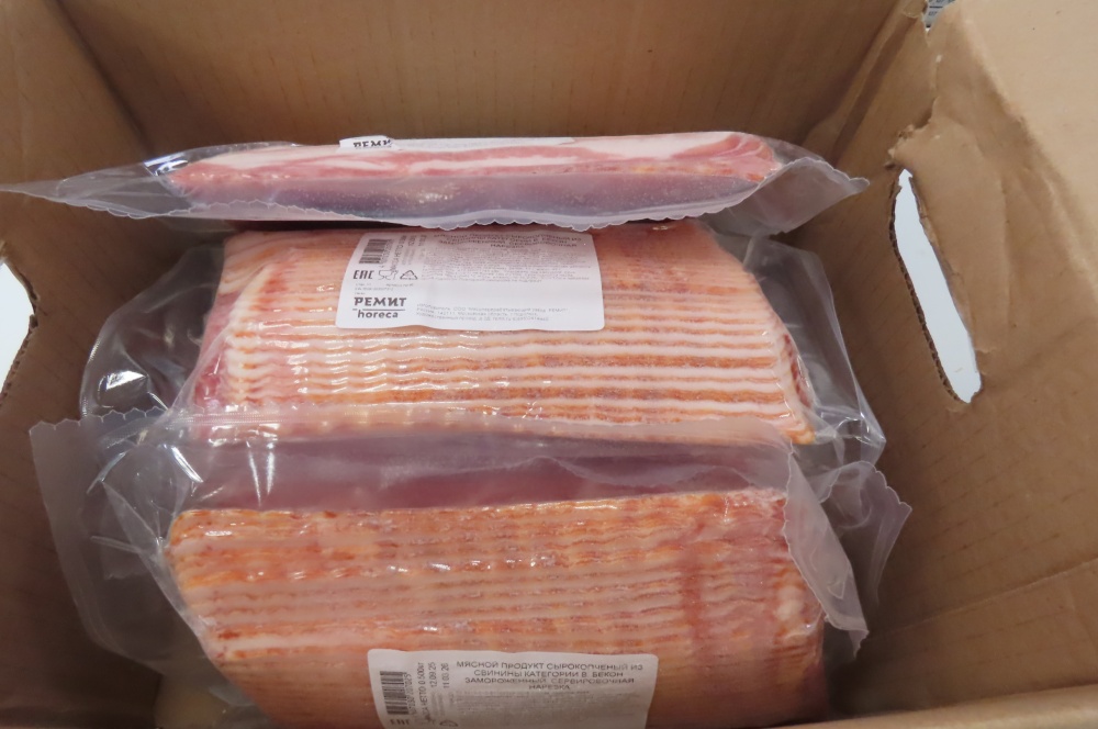 Свинина, бекон, нарезка, с/к, зам, 10х0,5кг, зам, шт  